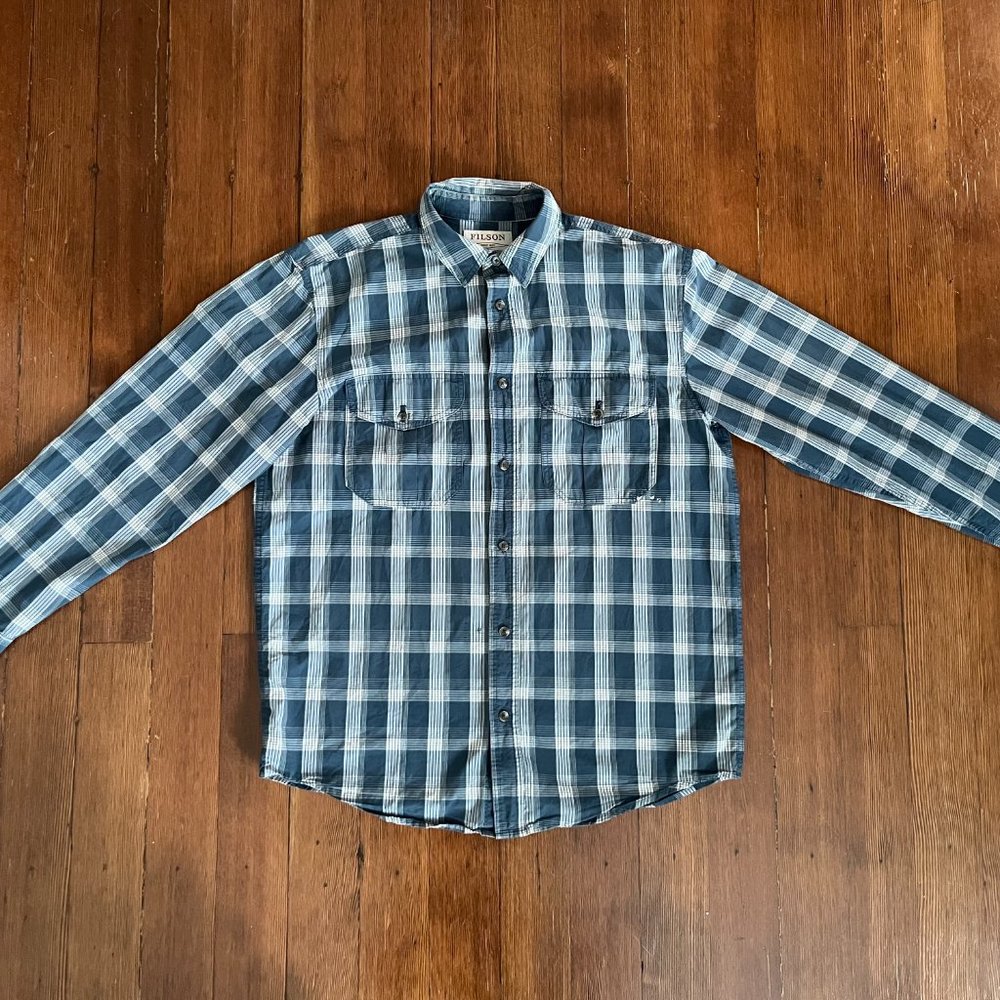 Men's Filson Plaid Shirt - Blue & White - Medium